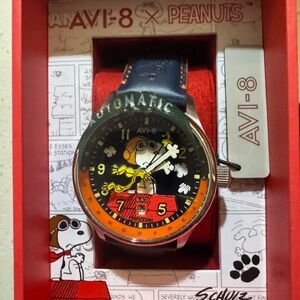 Limited Edition (155/250) AVI-8 X Peanuts Snoopy Flying Ace Sketchbook Blue GMT